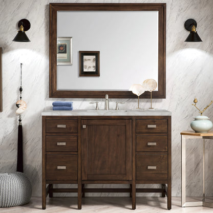 Addison 48" Single Vanity, Mid-Century Acacia w/ 3 CM Victorian Silver Silestone Top, view 2