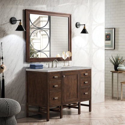 Addison 48" Single Vanity, Mid-Century Acacia w/ 3 CM Victorian Silver Silestone Top, view 3