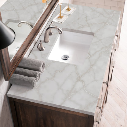 Addison 48" Single Vanity, Mid-Century Acacia w/ 3 CM Victorian Silver Silestone Top, view 5