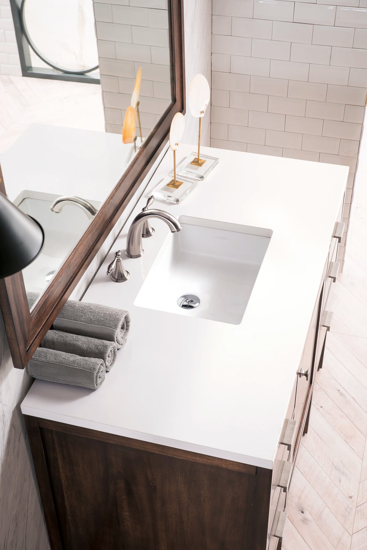 Addison 48" Single Vanity, Mid-Century Acacia w/ 3 CM White Zeus Silestone Top, view 3