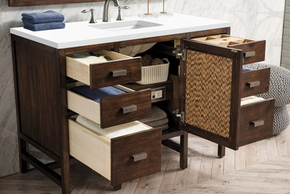 Addison 48" Single Vanity, Mid-Century Acacia w/ 3 CM White Zeus Silestone Top, view 4