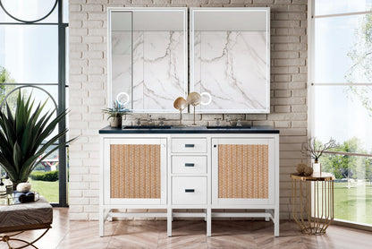 Renovate for Less Atlanta Addison 60" Double Vanity, Glossy White w/ 3 CM Charcoal Soapstone Silestone Top, view 5