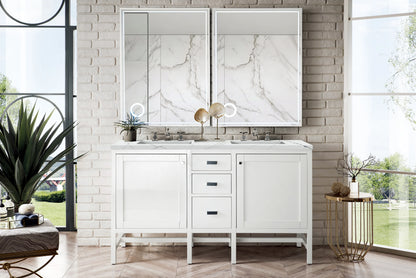 Renovate for Less Atlanta Addison 60" Double Vanity, Glossy White w/ 3 CM Ethereal Noctis Top, view 2