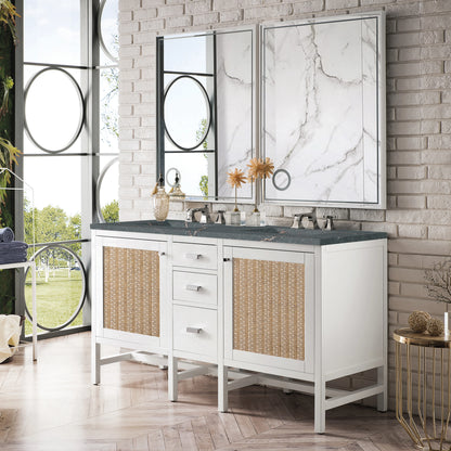 Renovate for Less Atlanta Addison 60" Double Vanity, Glossy White w/ 3 CM Parisien Bleu Silestone Top, view 3