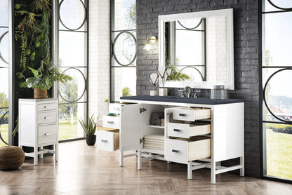 Addison 60" Single Vanity, Glossy White w/ 3 CM Charcoal Soapstone Silestone Top, view 4