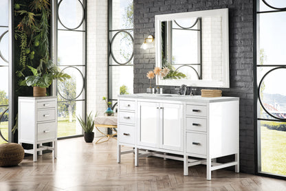 Addison 60" Single Vanity, Glossy White w/ 3 CM Ethereal Noctis Top, view 3