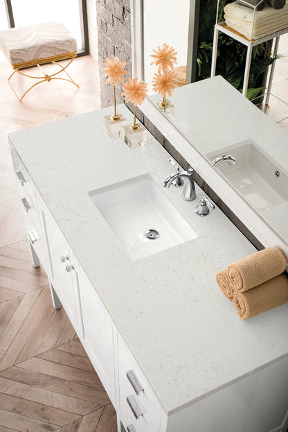 Addison 60" Single Vanity, Glossy White w/ 3 CM Lime Delight Silestone Top, view 5