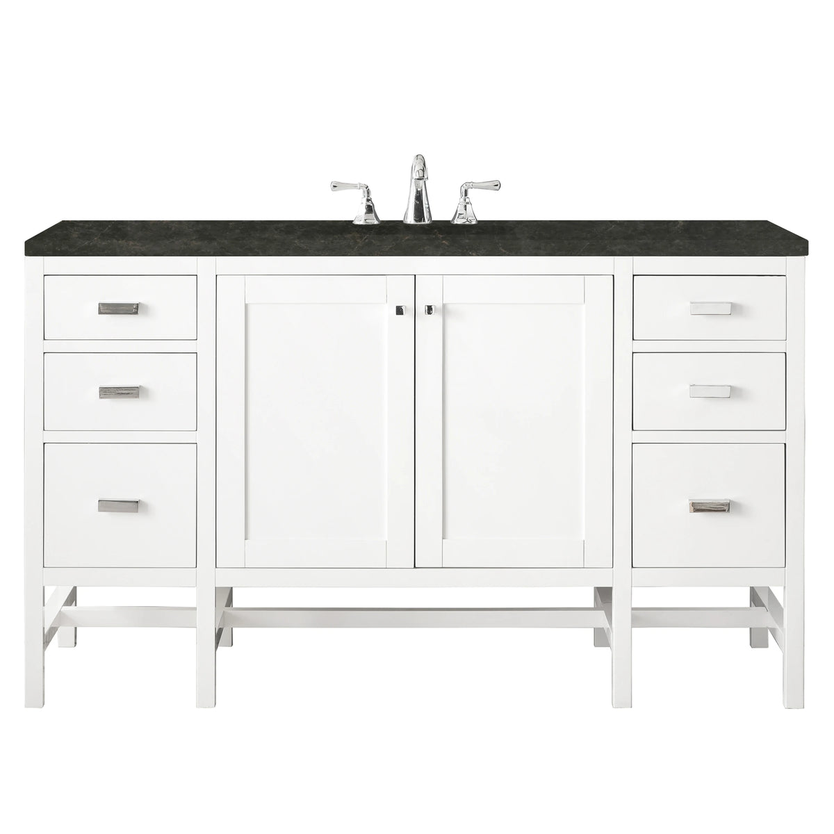 Addison 60" Single Vanity, Glossy White, w/ 3 CM Phantome Eclos Top