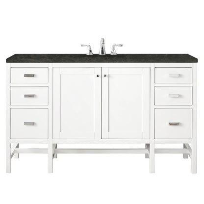 Addison 60" Single Vanity, Glossy White, w/ 3 CM Phantome Eclos Top