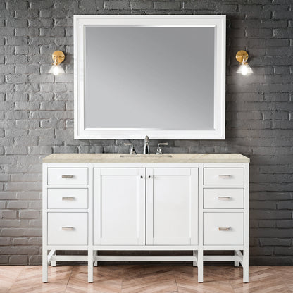 Addison 60" Single Vanity, Glossy White, w/ 3 CM Tajnar Eclos Top, view 2