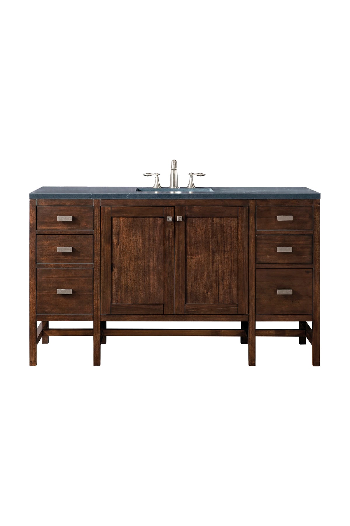 Addison 60" Single Vanity, Mid-Century Acacia w/ 3 CM Charcoal Soapstone Silestone Top