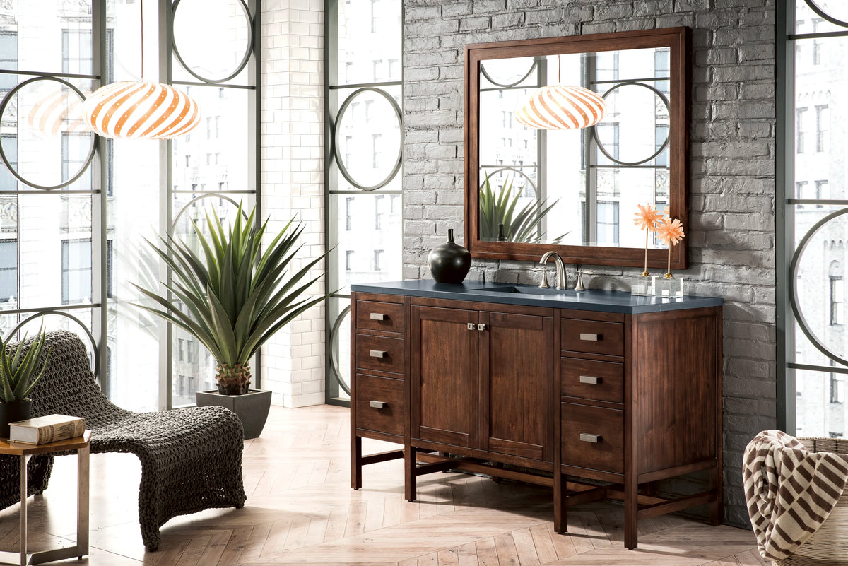 Addison 60" Single Vanity, Mid-Century Acacia w/ 3 CM Charcoal Soapstone Silestone Top, view 3