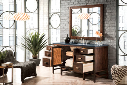 Addison 60" Single Vanity, Mid-Century Acacia w/ 3 CM Charcoal Soapstone Silestone Top, view 6