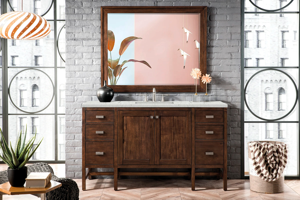 Addison 60" Single Vanity, Mid-Century Acacia w/ 3 CM Eternal Jasmine Pearl Silestone Top, view 2