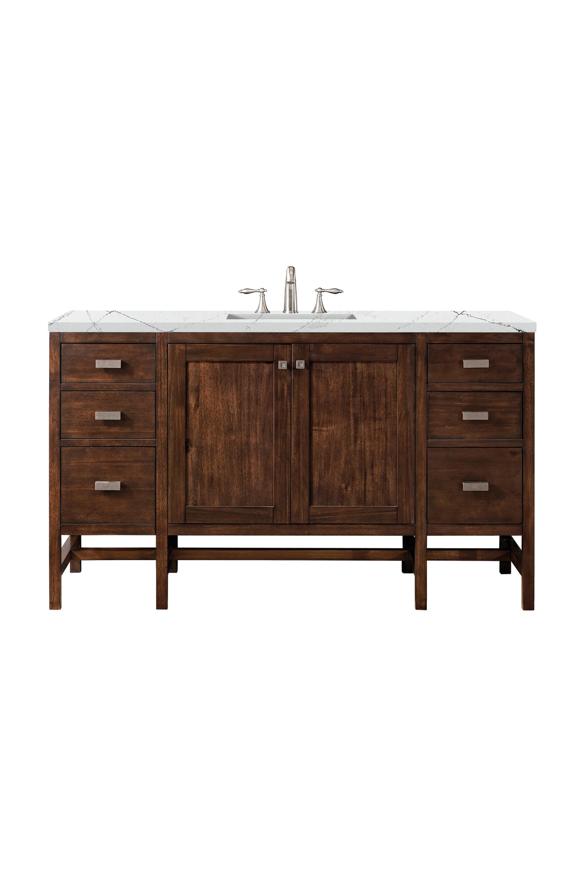 Addison 60" Single Vanity, Mid-Century Acacia w/ 3 CM Ethereal Noctis Silestone Top