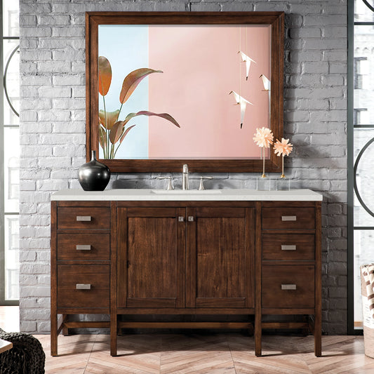Addison 60" Single Vanity, Mid-Century Acacia w/ 3 CM Lime Delight Silestone Top, view 2
