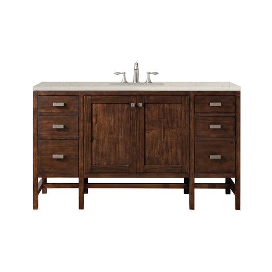 Addison 60" Single Vanity, Mid-Century Acacia, w/ 3 CM Siberian Silestone Top
