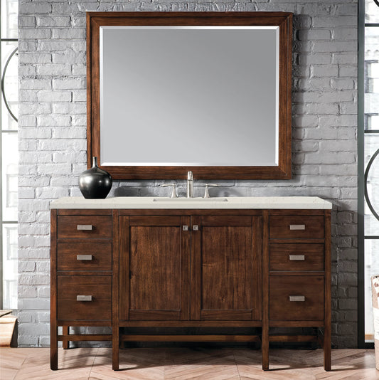 Addison 60" Single Vanity, Mid-Century Acacia, w/ 3 CM Siberian Silestone Top, view 2