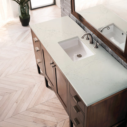 Addison 60" Single Vanity, Mid-Century Acacia, w/ 3 CM Siberian Silestone Top, view 4