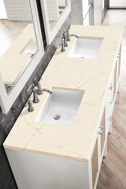 Renovate for Less Atlanta Addison 72" Double Vanity, Glossy White w/ 3 CM Eternal Marfil Top, view 2