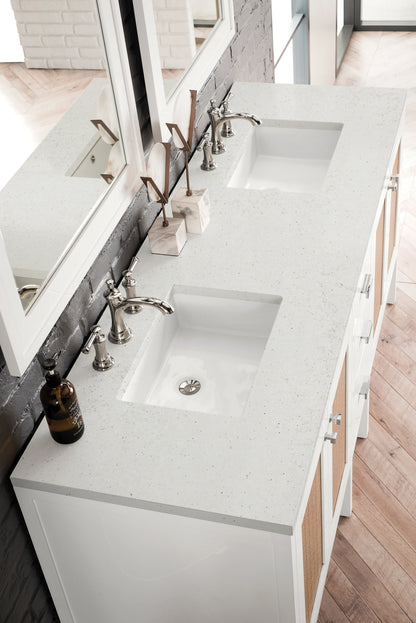 Addison 72" Double Vanity, Glossy White w/ 3 CM Lime Delight Silestone Top, view 5