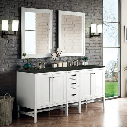 Addison 72" Double Vanity, Glossy White, w/ 3 CM Phantome Eclos Top, view 2