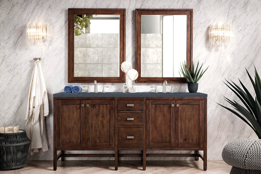 Addison 72" Double Vanity, Mid-Century Acacia w/ 3 CM Charcoal Soapstone Silestone Top, view 2