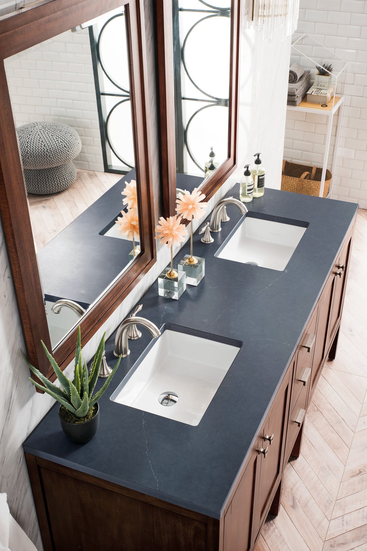 Addison 72" Double Vanity, Mid-Century Acacia w/ 3 CM Charcoal Soapstone Silestone Top, view 3