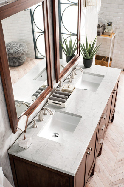 Addison 72" Double Vanity, Mid-Century Acacia w/ 3 CM Eternal Jasmine Pearl Silestone Top, view 3