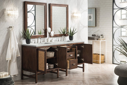 Addison 72" Double Vanity, Mid-Century Acacia w/ 3 CM Eternal Jasmine Pearl Silestone Top, view 4