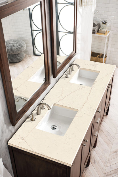 Renovate for Less Atlanta Addison 72" Double Vanity, Mid-Century Acacia w/ 3 CM Eternal Marfil Silestone Top, view 3