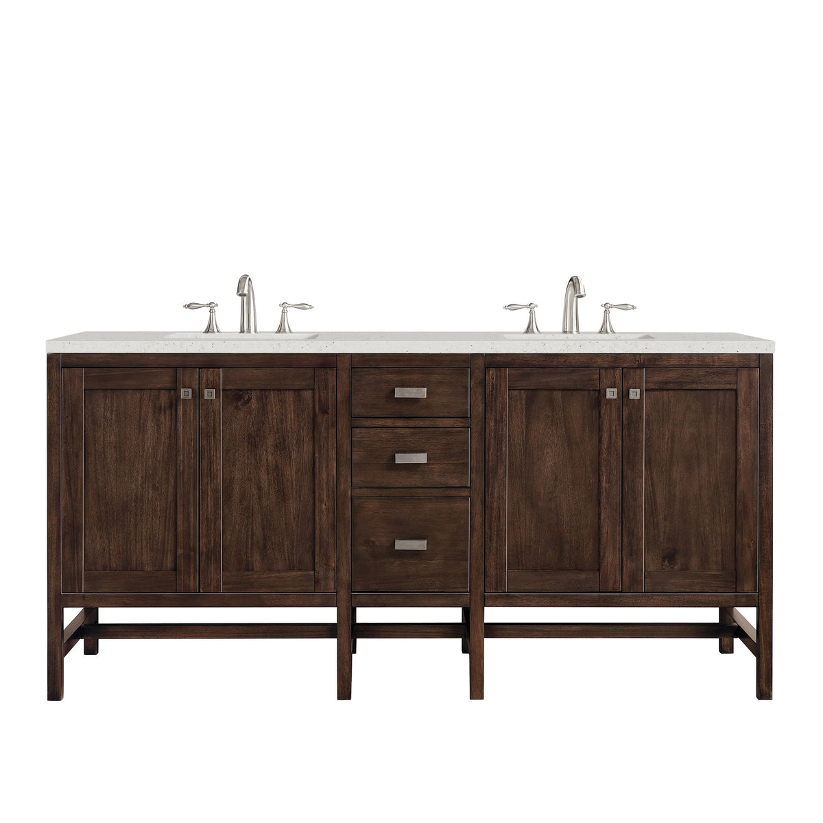 Addison 72" Double Vanity, Mid-Century Acacia w/ 3 CM Lime Delight Silestone Top