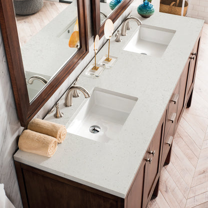Addison 72" Double Vanity, Mid-Century Acacia w/ 3 CM Lime Delight Silestone Top, view 5