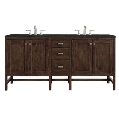 Addison 72" Double Vanity, Mid-Century Acacia, w/ 3 CM Phantome Eclos Top