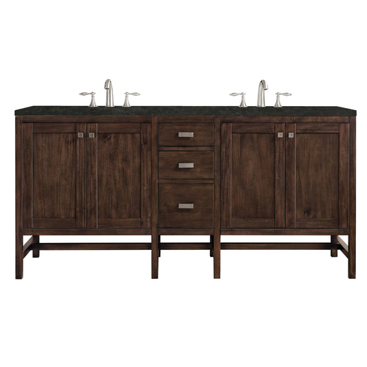 Addison 72" Double Vanity, Mid-Century Acacia, w/ 3 CM Phantome Eclos Top