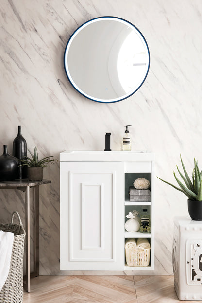Alicante 24" Single Vanity, Glossy White w/ White Glossy Composite Stone Top, view 2