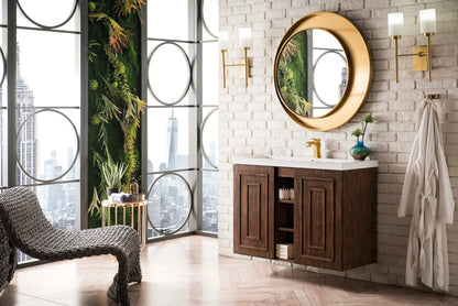 Alicante 39.5" Single Vanity, Mid-Century Acacia w/ White Glossy Composite Stone Top, view 3