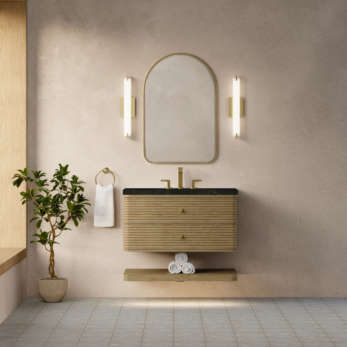 Allamari 36" Single Vanity, Dune Mist w/ 3 CM Phantome Eclos Top, view 3