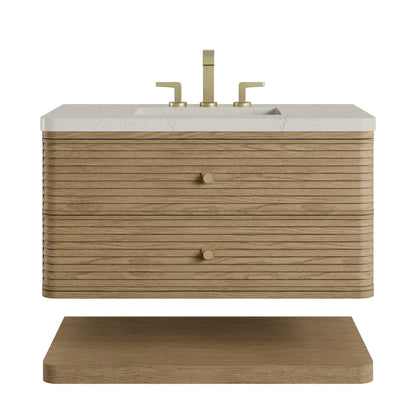 Allamari 36" Single Vanity, Dune Mist w/ 3 CM Siberian Silestone Top