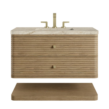 Allamari 36" Single Vanity, Dune Mist w/ 3 CM Tajnar Eclos Top