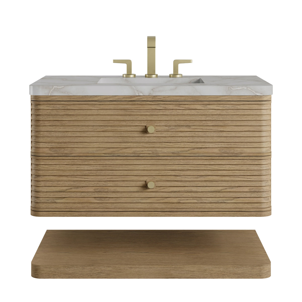 Allamari 36" Single Vanity, Dune Mist w/ 3 CM Victorian Silver Silestone Top