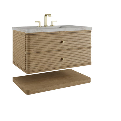 Allamari 36" Single Vanity, Dune Mist w/ 3 CM Victorian Silver Silestone Top, view 10