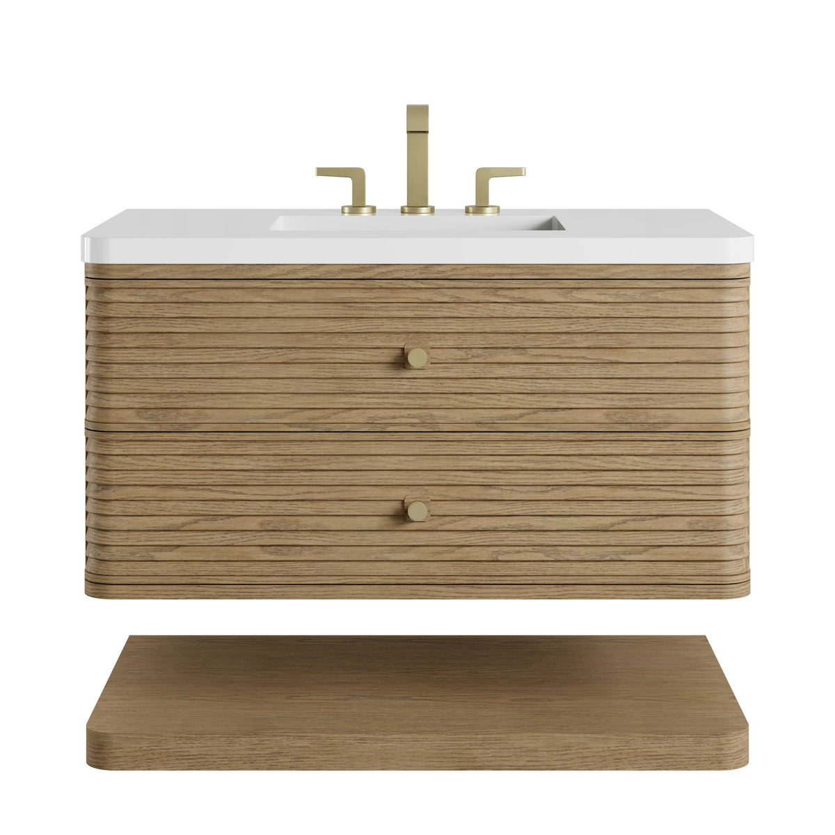 Allamari 36" Single Vanity, Dune Mist w/ 3 CM White Zeus Silestone Top