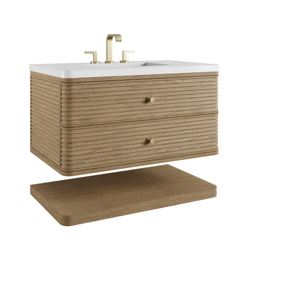 Allamari 36" Single Vanity, Dune Mist w/ 3 CM White Zeus Silestone Top, view 14