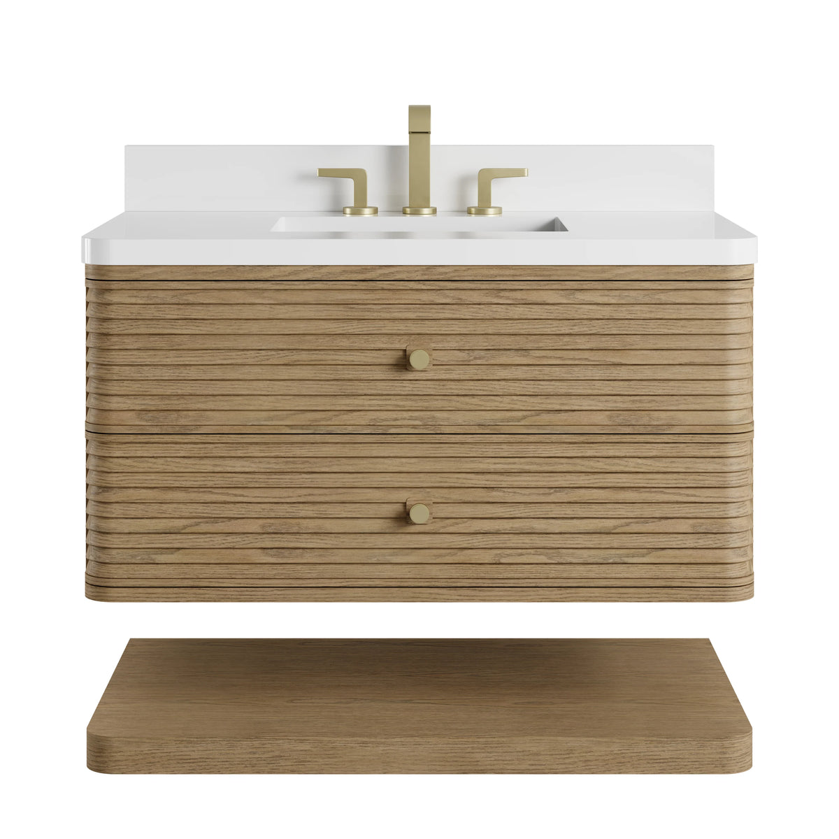 Allamari 36" Single Vanity, Dune Mist w/ 3 CM White Zeus Silestone Top, view 2