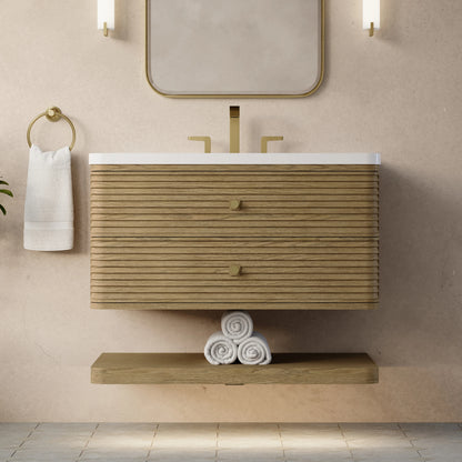 Allamari 36" Single Vanity, Dune Mist w/ 3 CM White Zeus Silestone Top, view 5