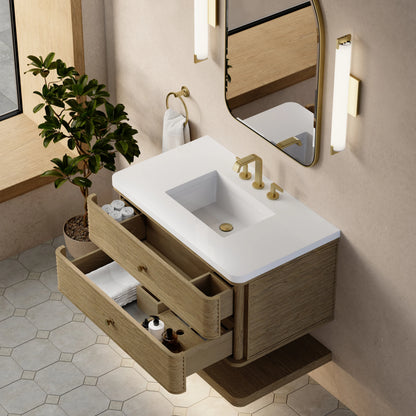 Allamari 36" Single Vanity, Dune Mist w/ 3 CM White Zeus Silestone Top, view 9