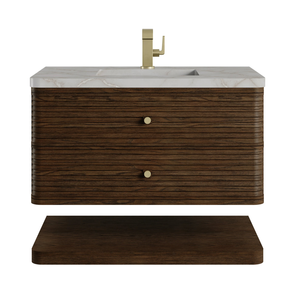 Allamari 36" Single Vanity, Sable w/ Single Hole 3 CM Victorian Silver Silestone Top