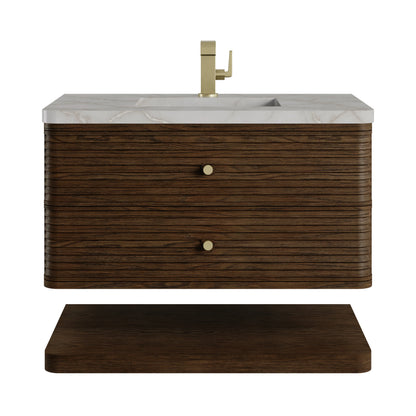 Allamari 36" Single Vanity, Sable w/ Single Hole 3 CM Victorian Silver Silestone Top