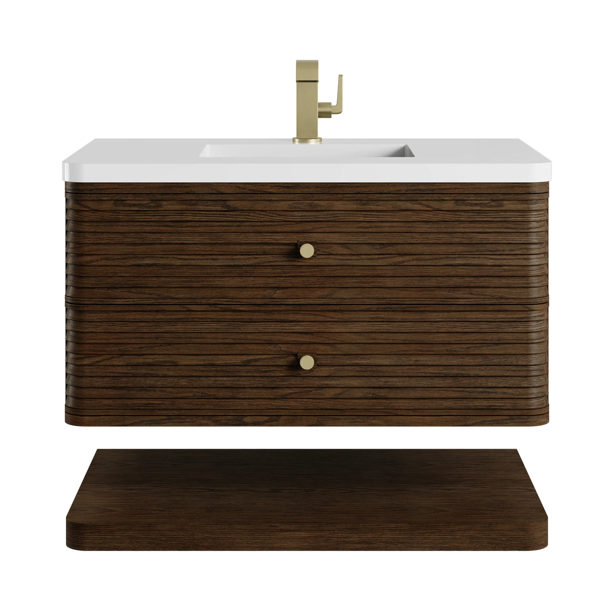 Allamari 36" Single Vanity, Sable w/ Single Hole 3 CM White Zeus Silestone Top